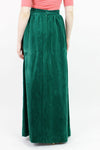 SALE / Ivy Green Silk Velvet Maxi Skirt S