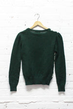 Forest Green Op Art Sweater S