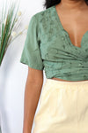 Sage Green Cropped Wrap Top M/L