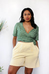 Sage Green Cropped Wrap Top M/L