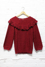 Burgundy Peasant Sweater M