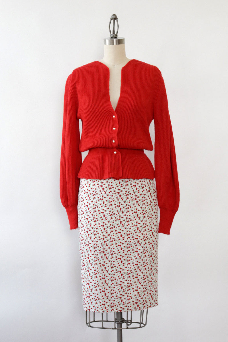 Ditsy Rose Cotton Skirt S