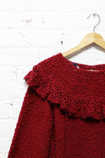 Burgundy Peasant Sweater M