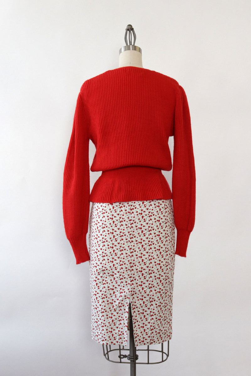 Ditsy Rose Cotton Skirt S