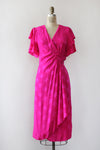 Hot Pink Silk Flutter Dress S/M