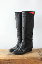 Italian Leather Scallop Boots 8-8.5