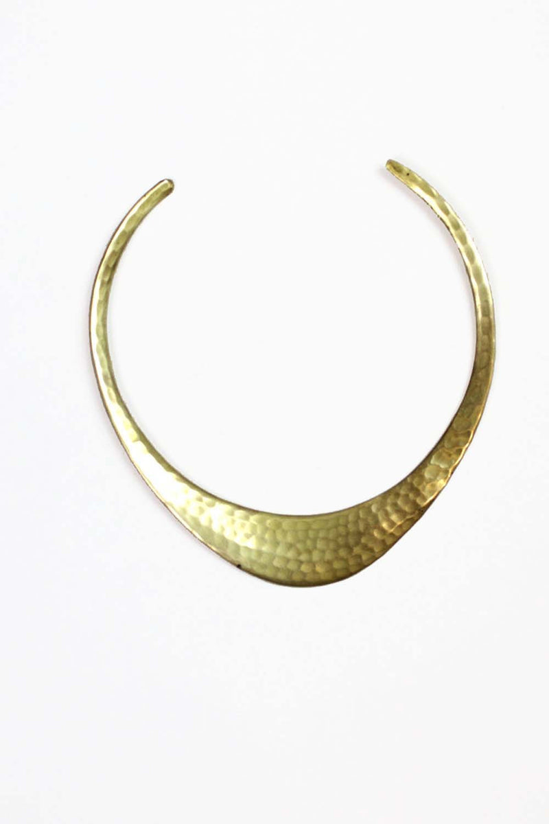 hammered brass necklace