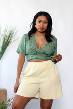 Sage Green Cropped Wrap Top M/L