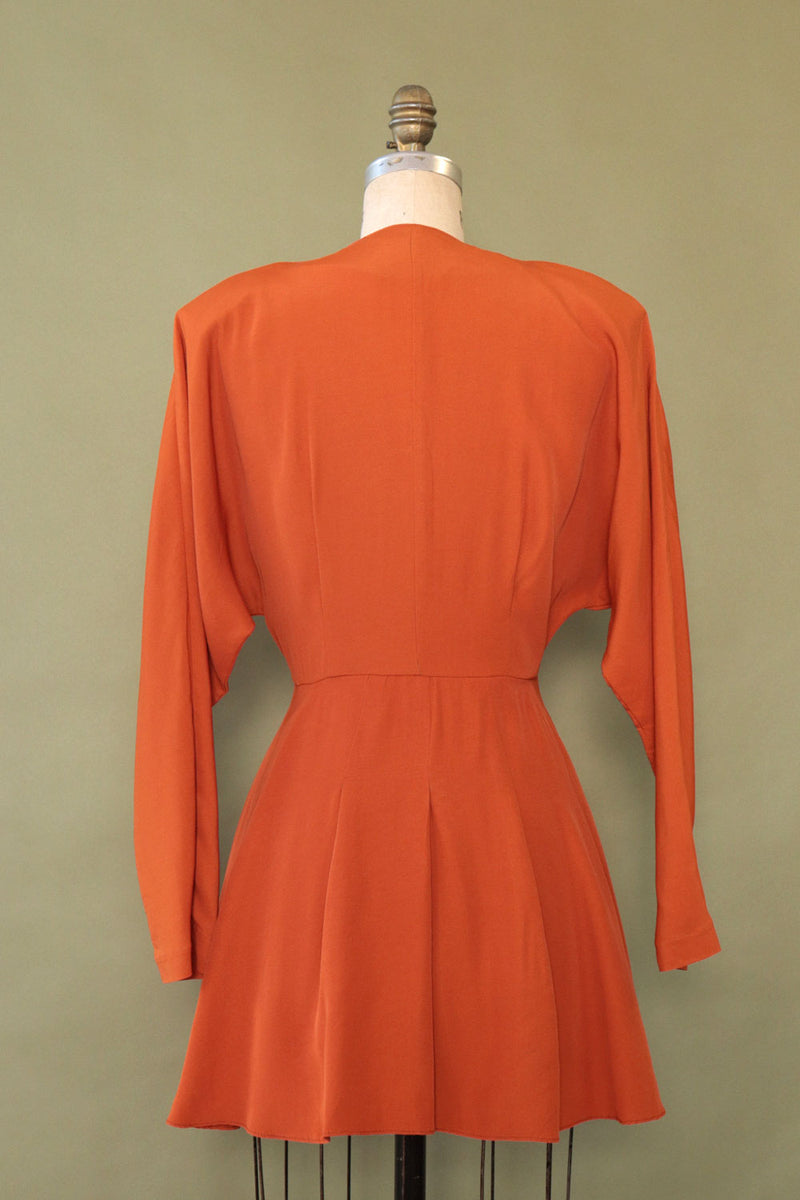 burnt orange peplum dress Dianna Centre Fold Peplum Dress in Burnt Orange Mint Ooak