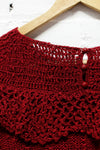 Burgundy Peasant Sweater M