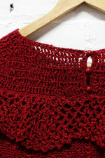 Burgundy Peasant Sweater M