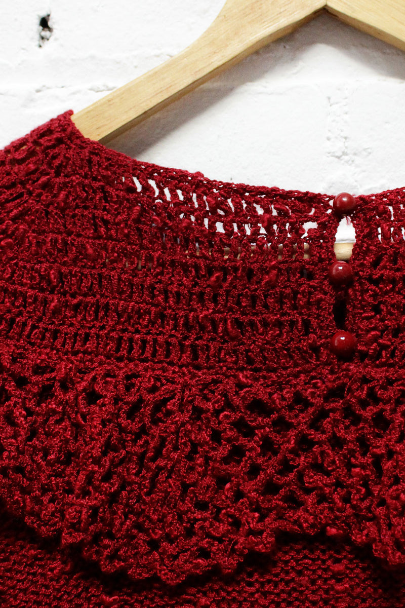 Burgundy Peasant Sweater M