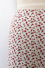 Ditsy Rose Cotton Skirt S