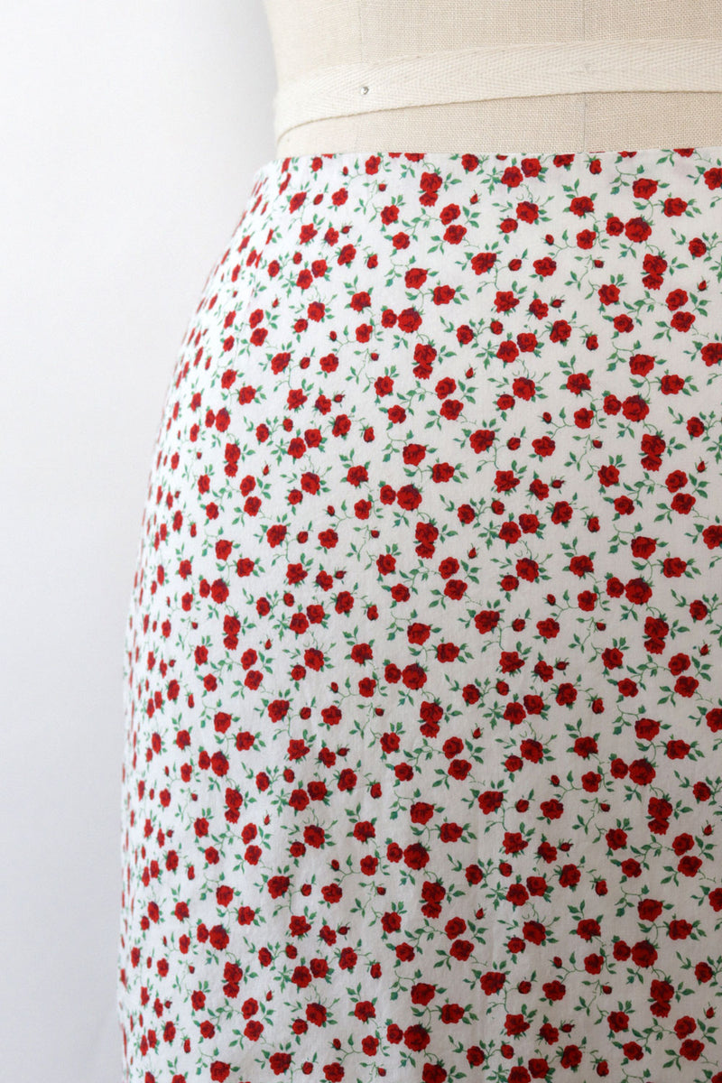 Ditsy Rose Cotton Skirt S