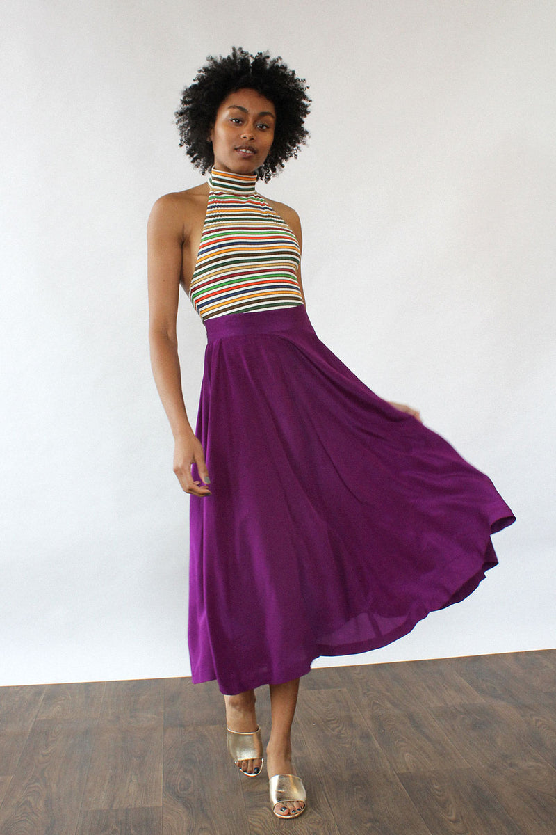 Violet Silk Skirt S/M