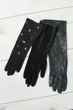 Three Pairs Leather Gloves S