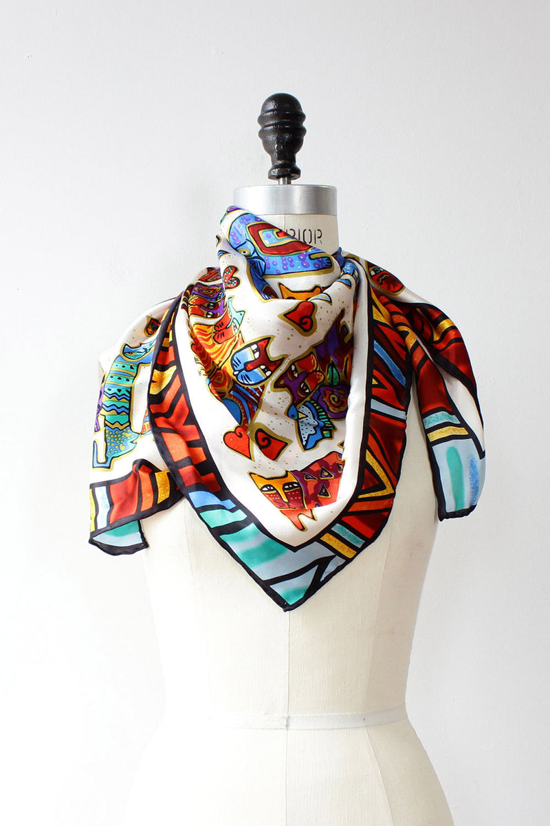 Kedi Kitty Silk Scarf