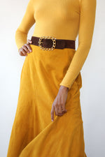Marigold Fluid Suede Skirt M/L