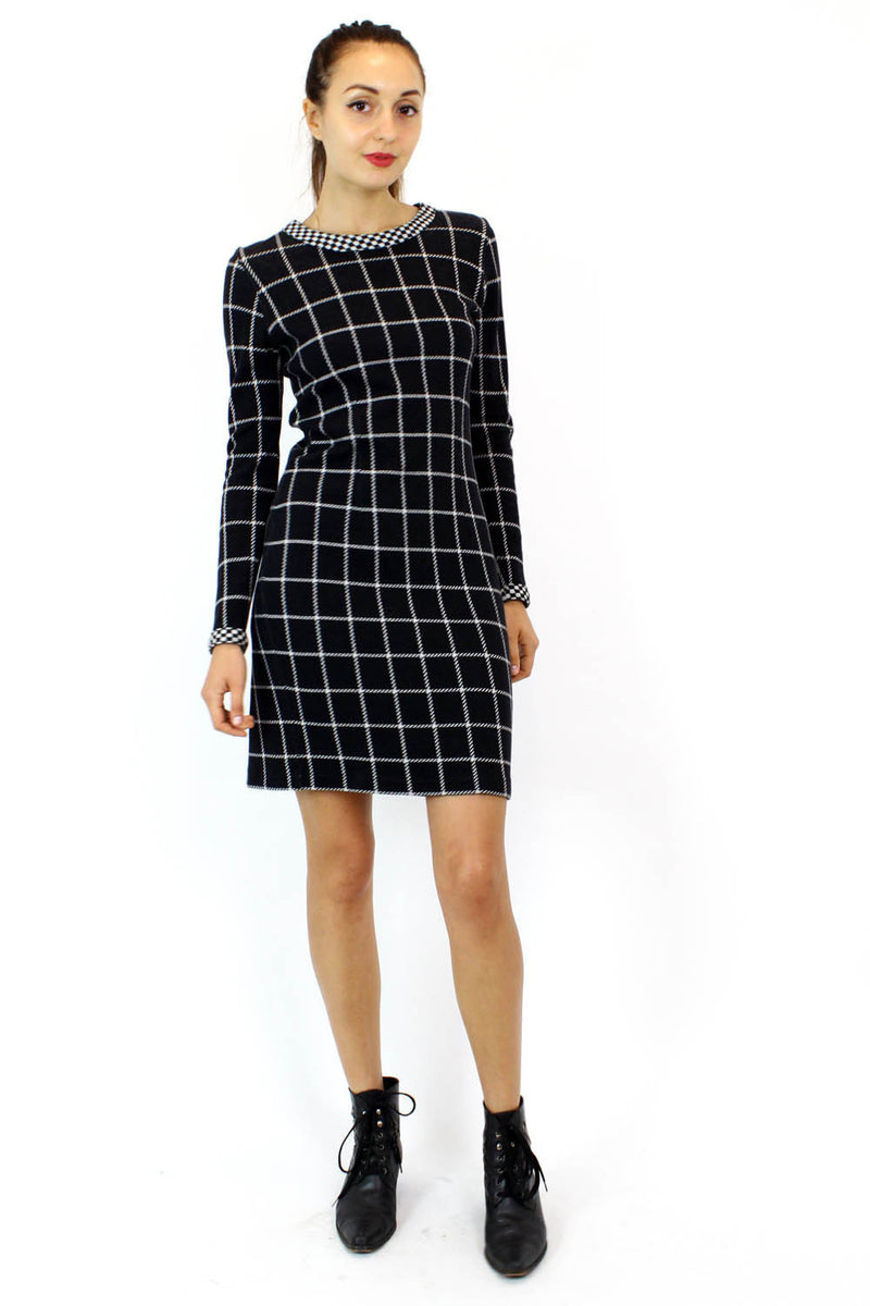 Vittadini On the Grid Dress S/M