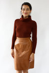 Toffee Leather Skirt M