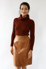 Toffee Leather Skirt M