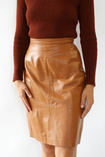Toffee Leather Skirt M