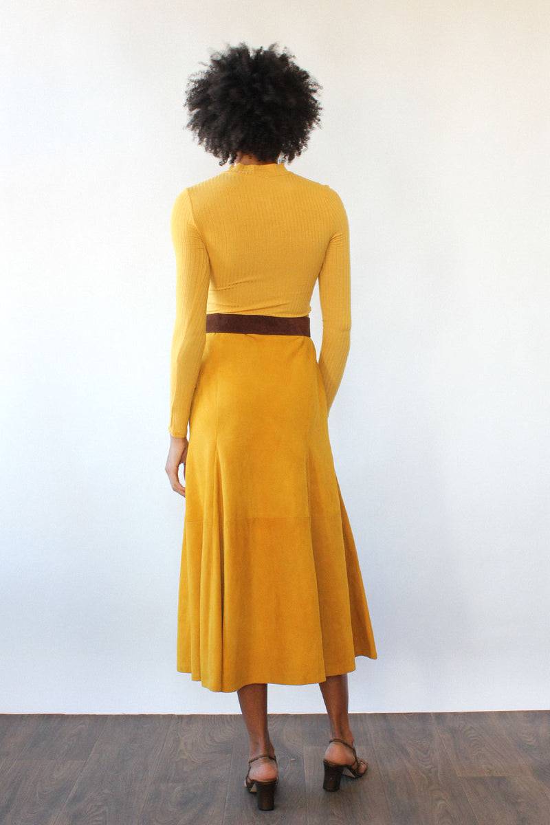 Marigold Fluid Suede Skirt M/L