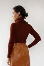 Marsala Ribbed Turtleneck S