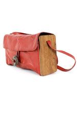 Jacaranda Wood & Leather Boxy Bag