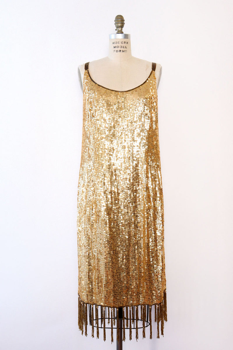 24K Fringe Sequin Dress L/XL OMNIA 24K Fringe Sequin Dress L/XL OMNIA