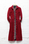 Maroon Corduroy Shirtdress M