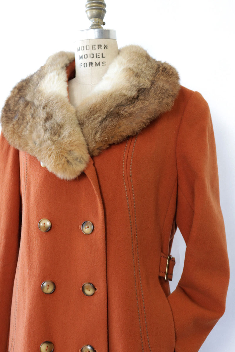 Peachy Fur Collar Coat M/L