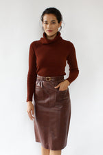 Gucci Cordovan Leather Skirt S