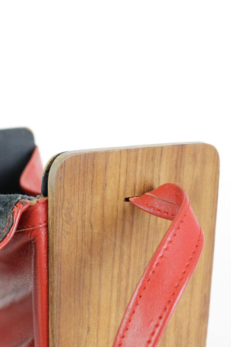 Jacaranda Wood & Leather Boxy Bag