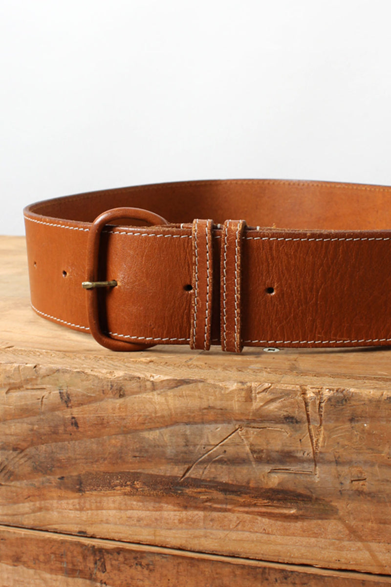 Caramel Wide Leather Belt