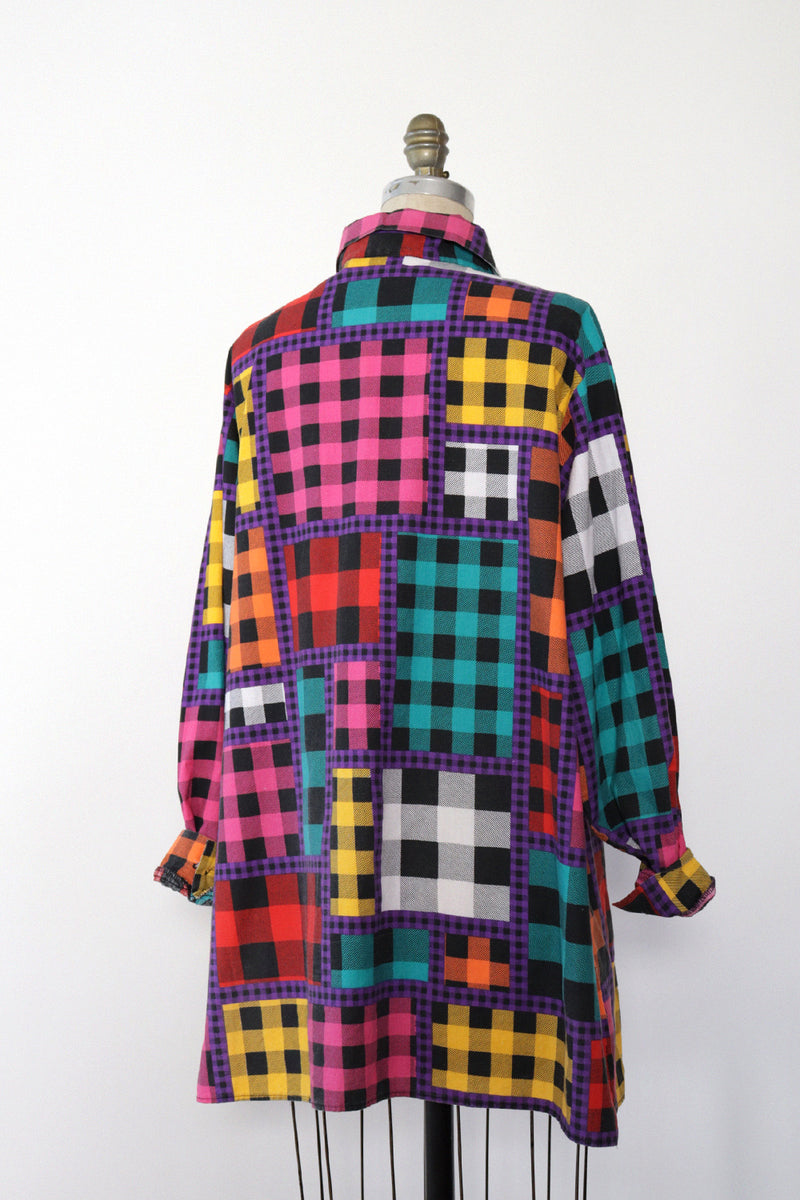 Mixed Plaid on Plaid Shirt S-L