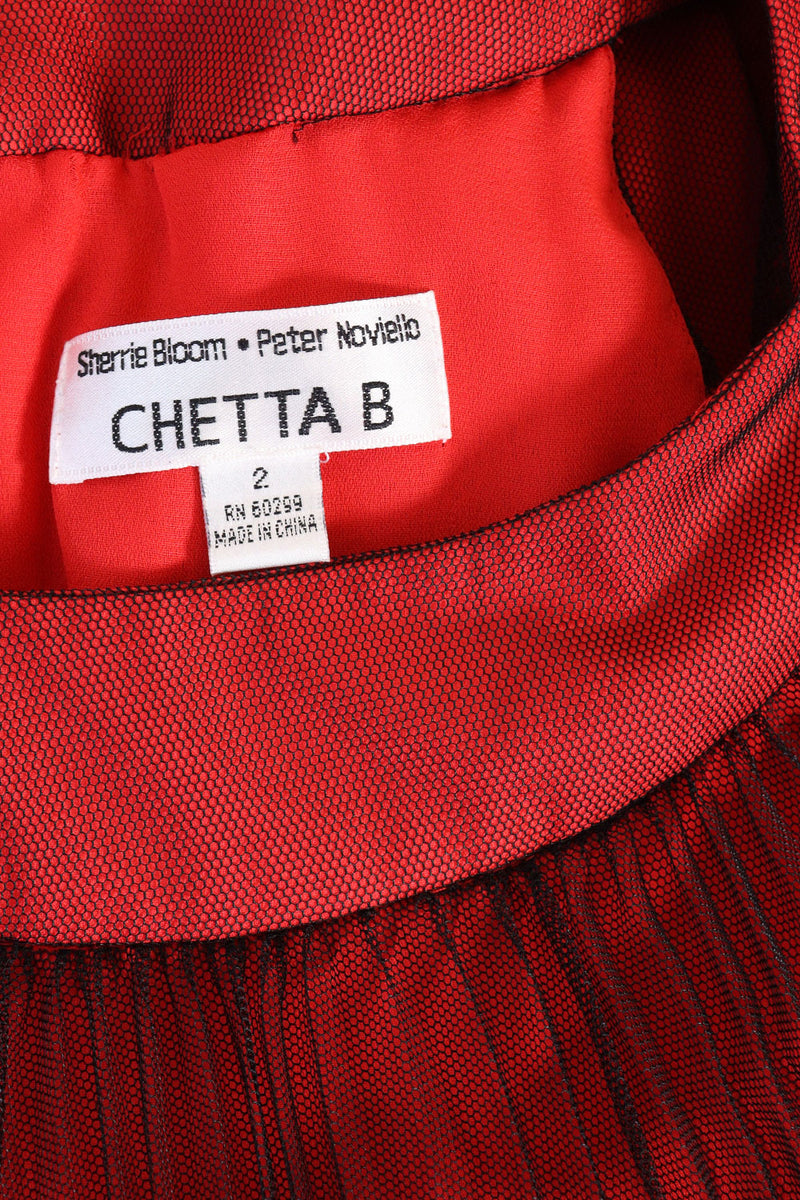 Pleated Chiffon Red Black Tent Dress S