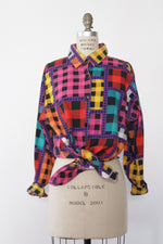 Mixed Plaid on Plaid Shirt S-L