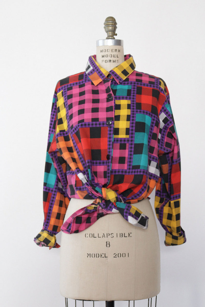 Mixed Plaid on Plaid Shirt S-L