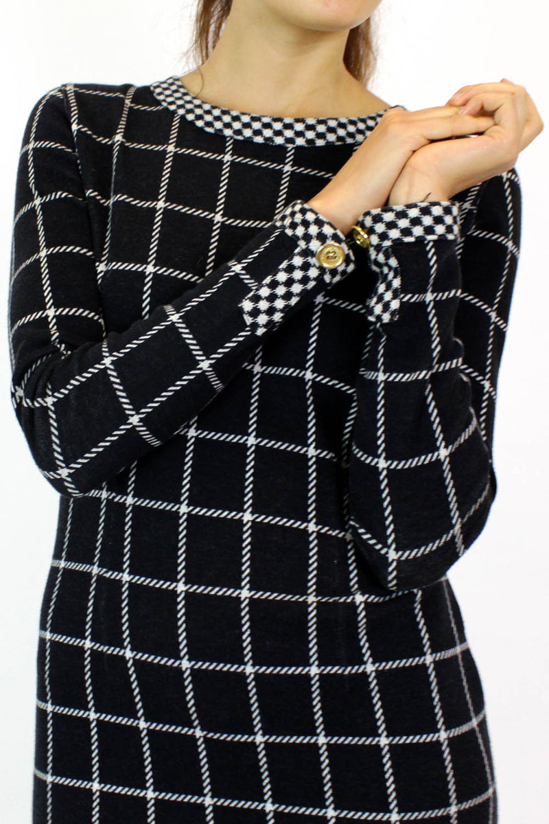 Vittadini On the Grid Dress S/M