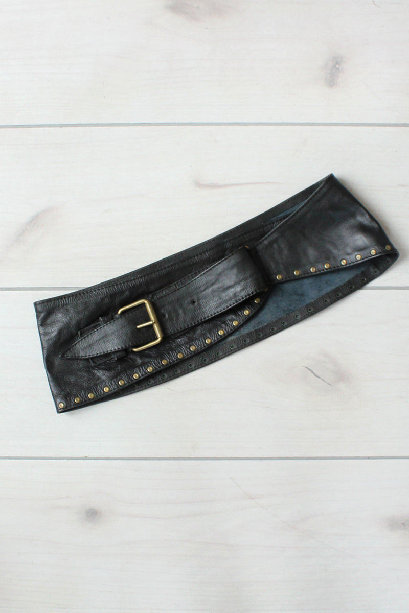 Studded Leather Yoke Belt – OMNIA