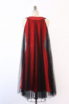 Pleated Chiffon Red Black Tent Dress S