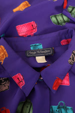 Handbag Print Oversized Blouse S-L
