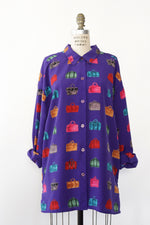 Handbag Print Oversized Blouse S-L