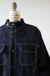 Navy Suede Slouch Jacket M