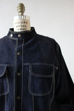 Navy Suede Slouch Jacket M