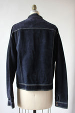 Navy Suede Slouch Jacket M