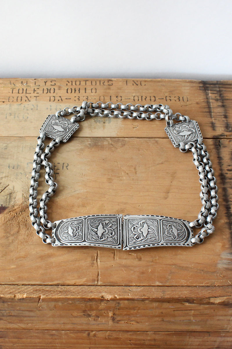 Aluminum Floral Etch Belt