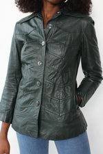 Hunter Green Leather Jacket S