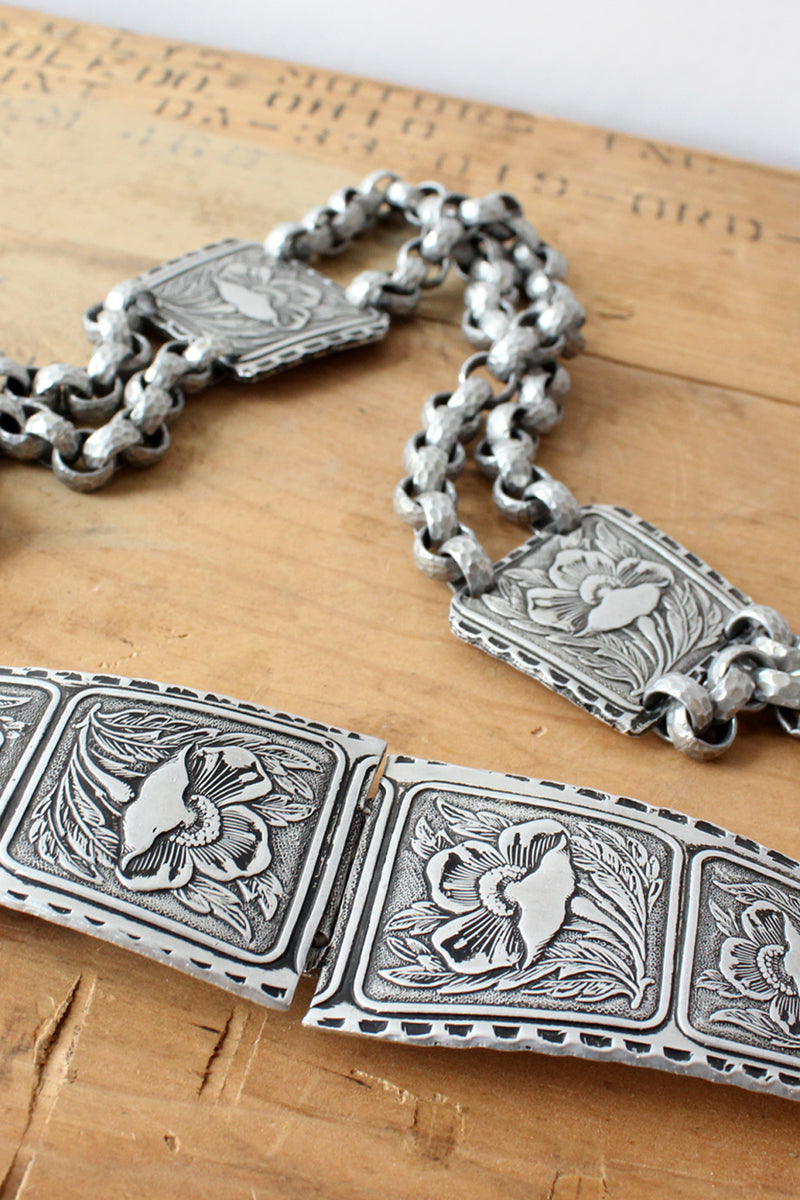 Aluminum Floral Etch Belt